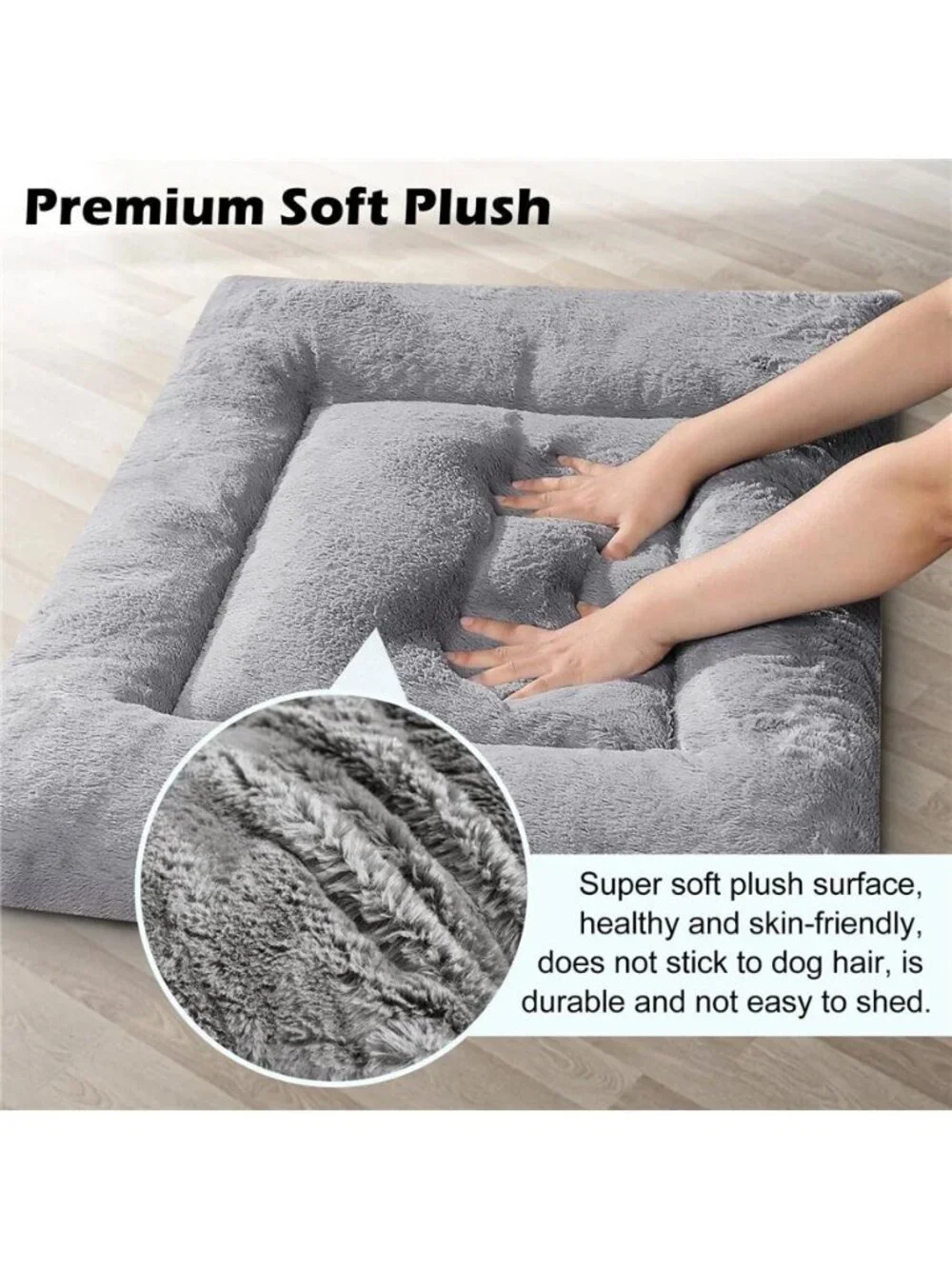 Plush Washable Dog Bed Ultra Soft Dog Crate Mat Kennel Pad Anti-Slip 30